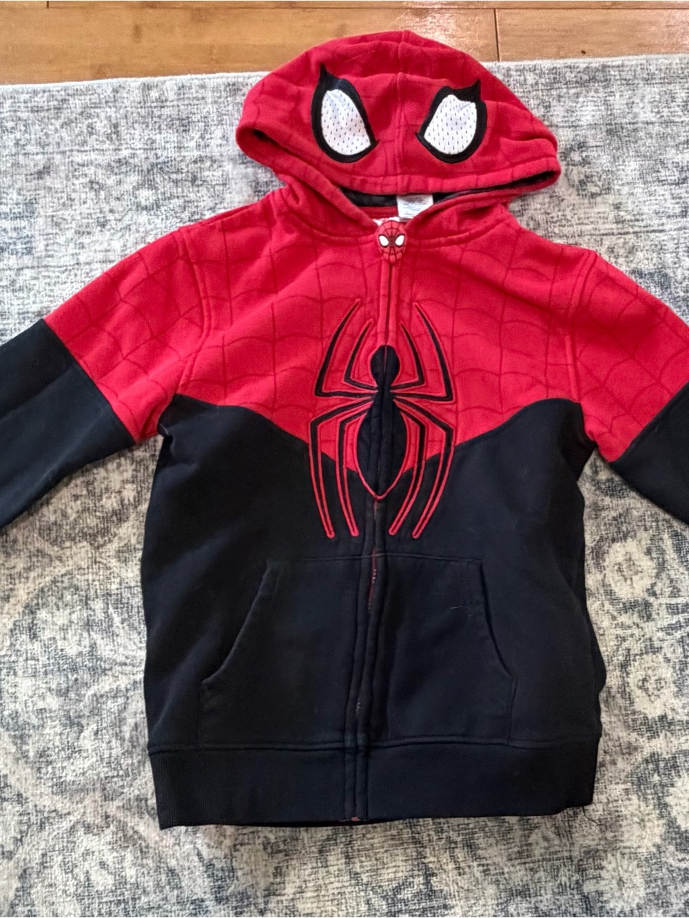 Spiderman Red & Black Zip-Up Hoodie for Kids